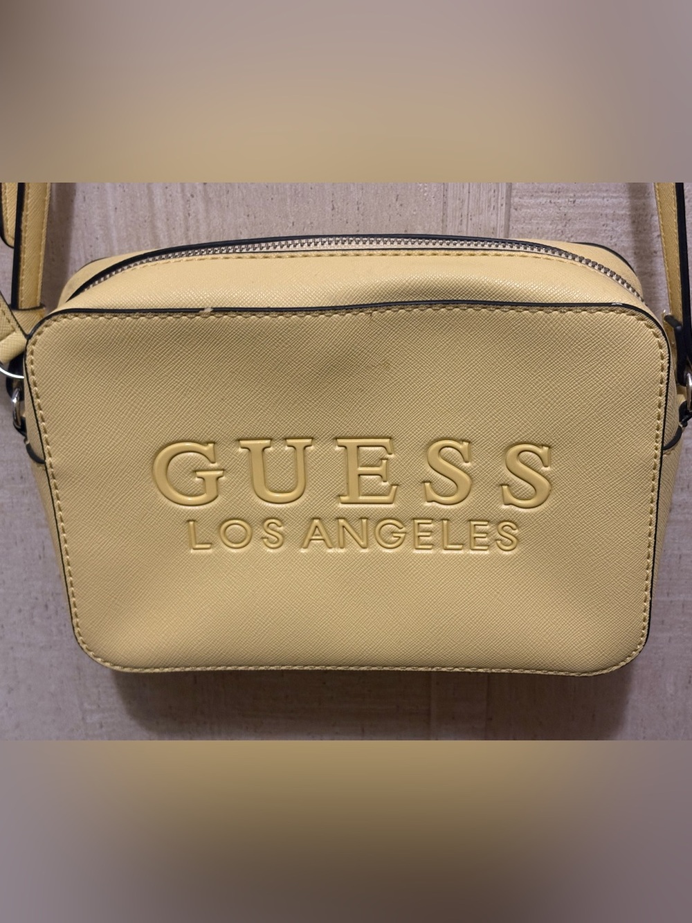 Guess Los Angeles Yellow Logo Crossbody Bag